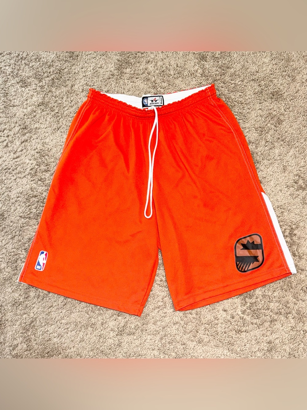 Phoenix Suns NBA Throwback Logo Alleson Ahtletic Orange Drawstring Shorts Mens M